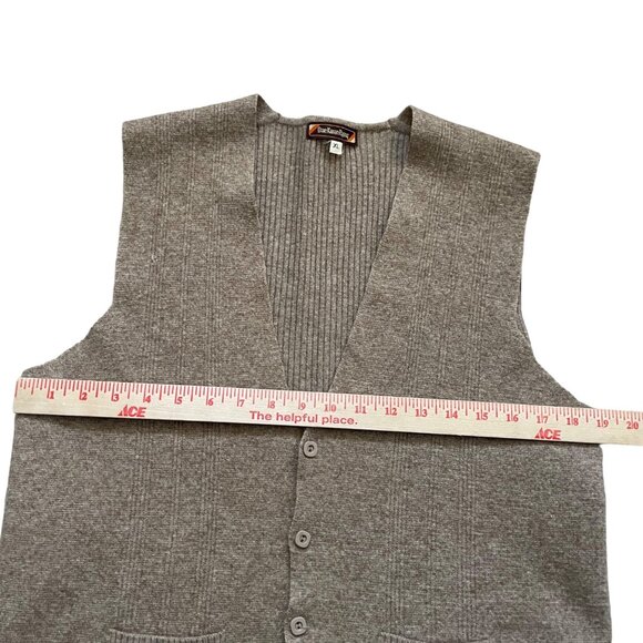 Vintage DaeKwanRyung Mens Ribbed Knit Button-Up Vest Pockets Size XL Brown - Picture 4 of 7